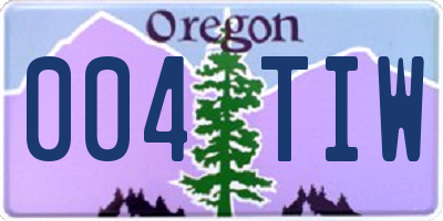 OR license plate 004TIW