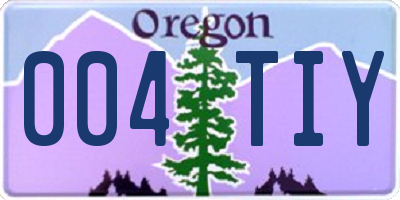 OR license plate 004TIY