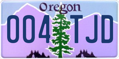 OR license plate 004TJD