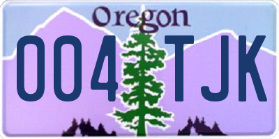 OR license plate 004TJK