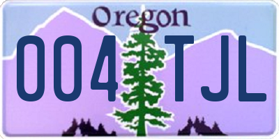 OR license plate 004TJL