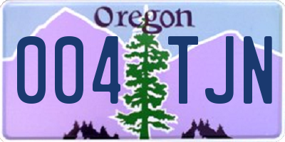 OR license plate 004TJN