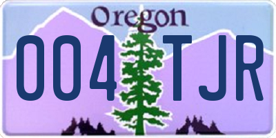 OR license plate 004TJR
