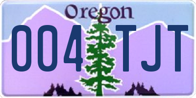 OR license plate 004TJT