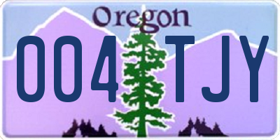 OR license plate 004TJY