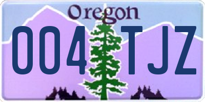 OR license plate 004TJZ
