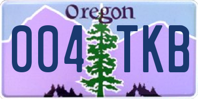 OR license plate 004TKB