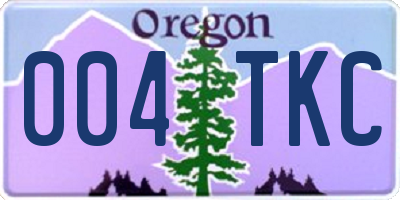 OR license plate 004TKC