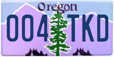 OR license plate 004TKD