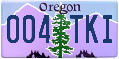 OR license plate 004TKI