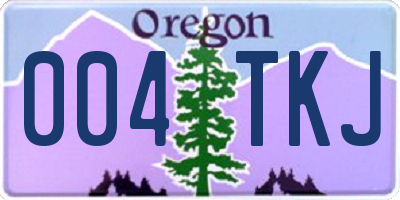 OR license plate 004TKJ