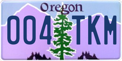 OR license plate 004TKM