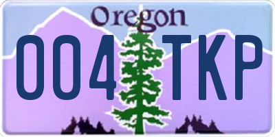 OR license plate 004TKP