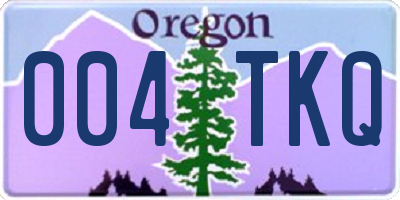 OR license plate 004TKQ