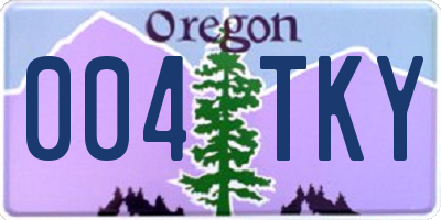 OR license plate 004TKY