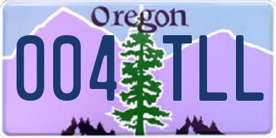 OR license plate 004TLL