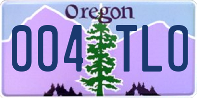 OR license plate 004TLO