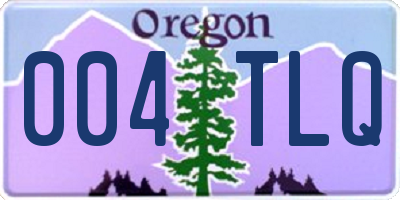 OR license plate 004TLQ
