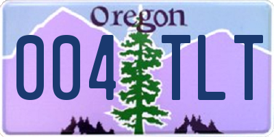 OR license plate 004TLT