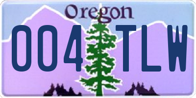 OR license plate 004TLW