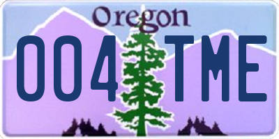 OR license plate 004TME