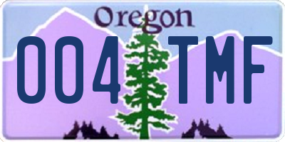 OR license plate 004TMF