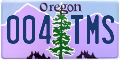 OR license plate 004TMS