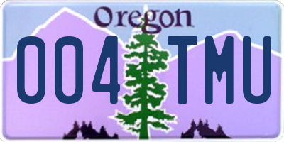 OR license plate 004TMU