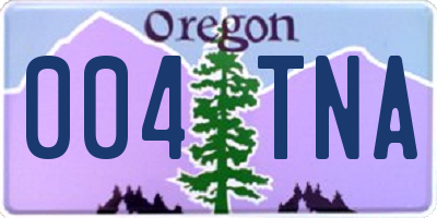 OR license plate 004TNA