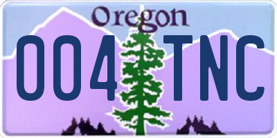 OR license plate 004TNC
