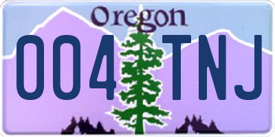 OR license plate 004TNJ