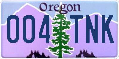 OR license plate 004TNK