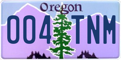 OR license plate 004TNM