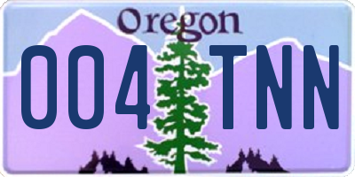 OR license plate 004TNN