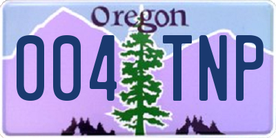 OR license plate 004TNP