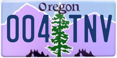 OR license plate 004TNV