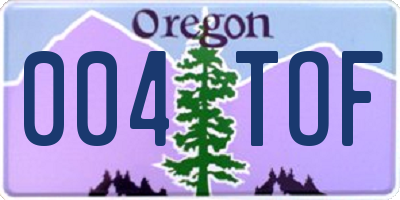 OR license plate 004TOF