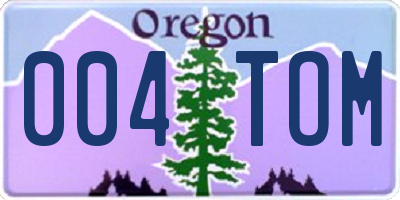 OR license plate 004TOM