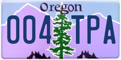 OR license plate 004TPA