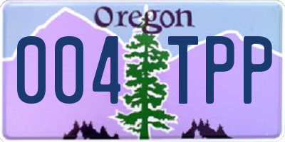 OR license plate 004TPP