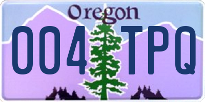 OR license plate 004TPQ