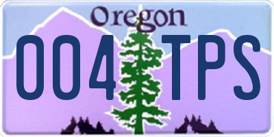 OR license plate 004TPS