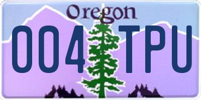 OR license plate 004TPU