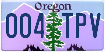 OR license plate 004TPV