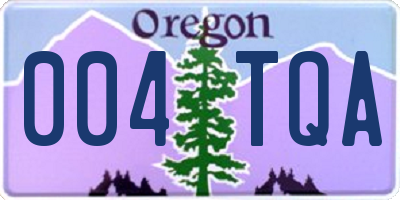 OR license plate 004TQA