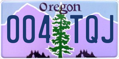 OR license plate 004TQJ