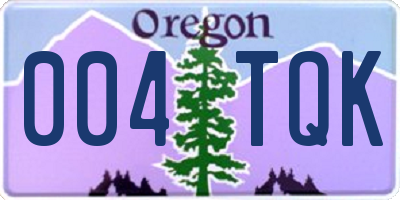 OR license plate 004TQK