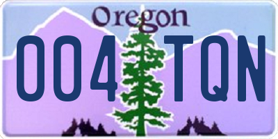 OR license plate 004TQN