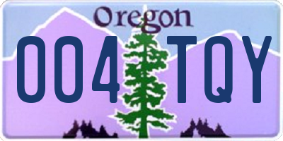 OR license plate 004TQY