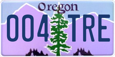 OR license plate 004TRE